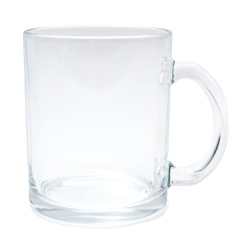 11oz glass sublimation mugs, 11oz clear glass mugs, dye sublimation drinkware, sublimation mugs, 11oz sublimation mugs