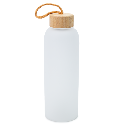 25oz frosted glass bottes, dye sublimation supplies, sublimation drinkware, frosted glass bottle with bamboo lid, dye sublimation supplies