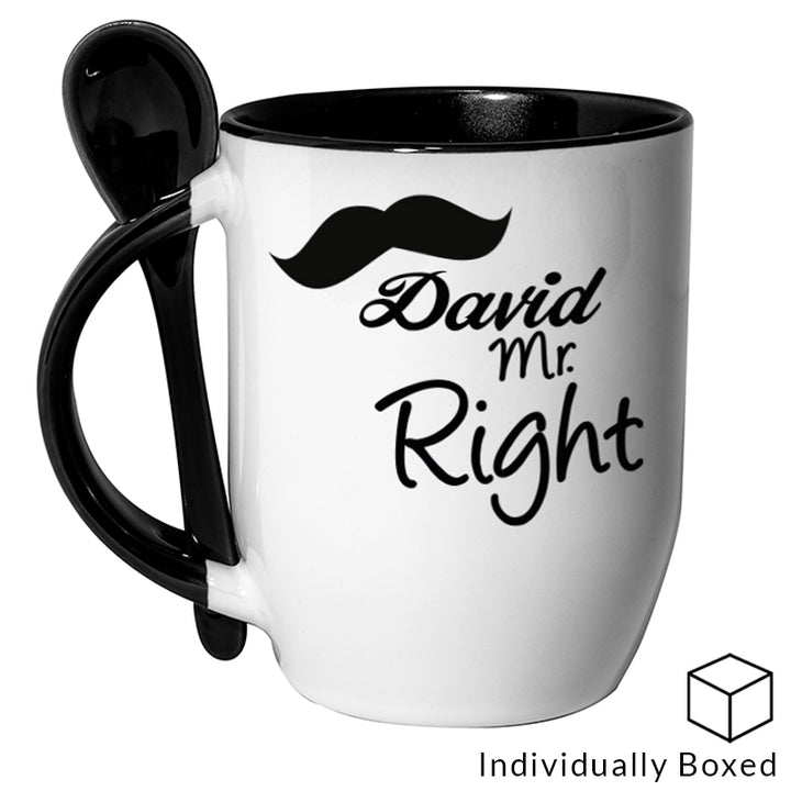 Black Two Tone Sublimation Mug with Spoon