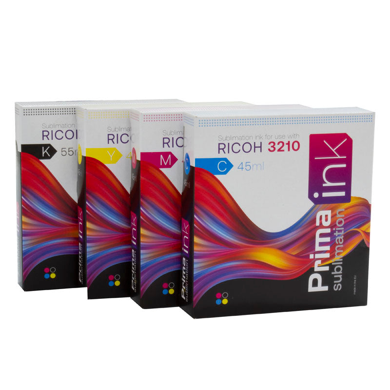 dye sublimation supplies, consumables, ricoh 3210 ink, sublimation ink, sublimation prima ink