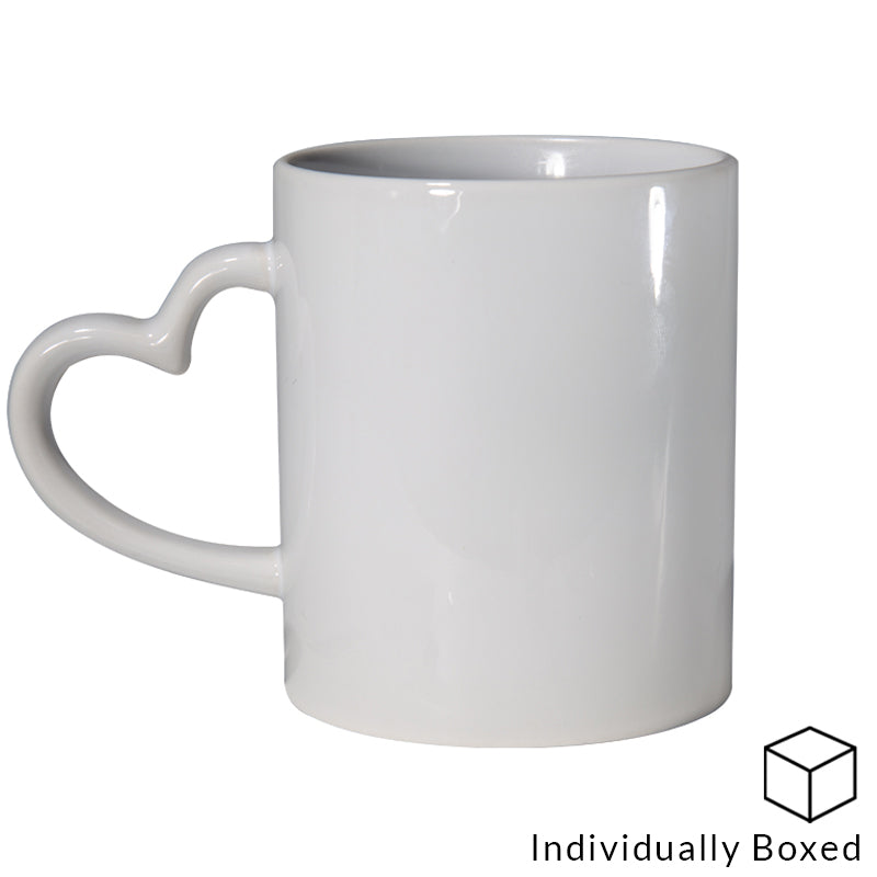 sublimation blanks, dye sublimation supplies, sublimation mugs, 11oz mug, sublimation heart handle, sublimation mugs, ceramic mugs, ceramic sublimation mug, 11oz sublimation heart handle mug.