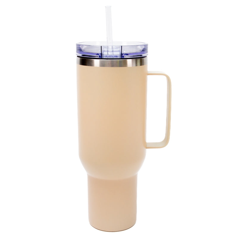 beige stainless steel travel tumbler, sublimation drinkware, sublimation travel  mugs, dye sublimation supplies, sublimation blanks