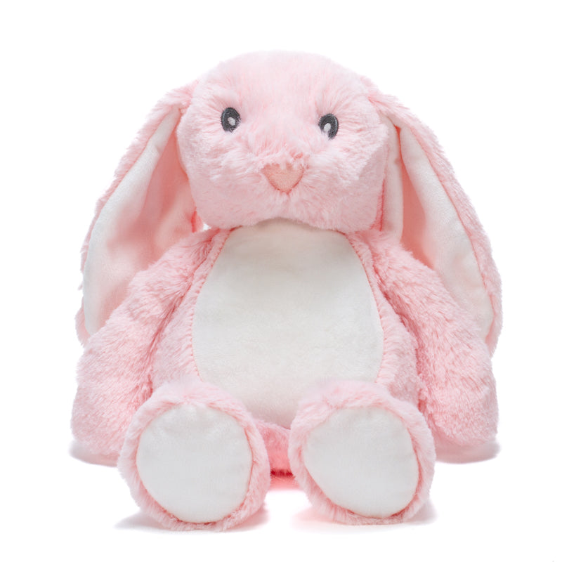 pink sublimation rabbit plush toy, dye sublimation supplies, sublimation plush toy, pink rabbit, keepsake plush toys