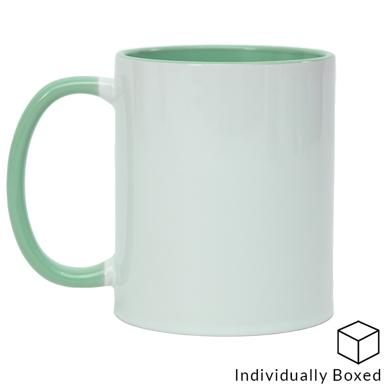 dye sublimation supplies, mint green inner and handle sublimation mug, dye sublimation, sublimation blanks, sublimation mug, ceramic sublimation mug, inner and handle sublimation mug, dye sub