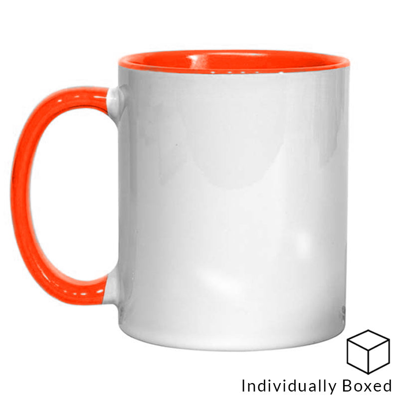 dye sublimation supplies, orange inner and handle sublimation mug, dye sublimation, sublimation blanks, sublimation mug, ceramic sublimation mug, inner and handle sublimation mug, dye sub