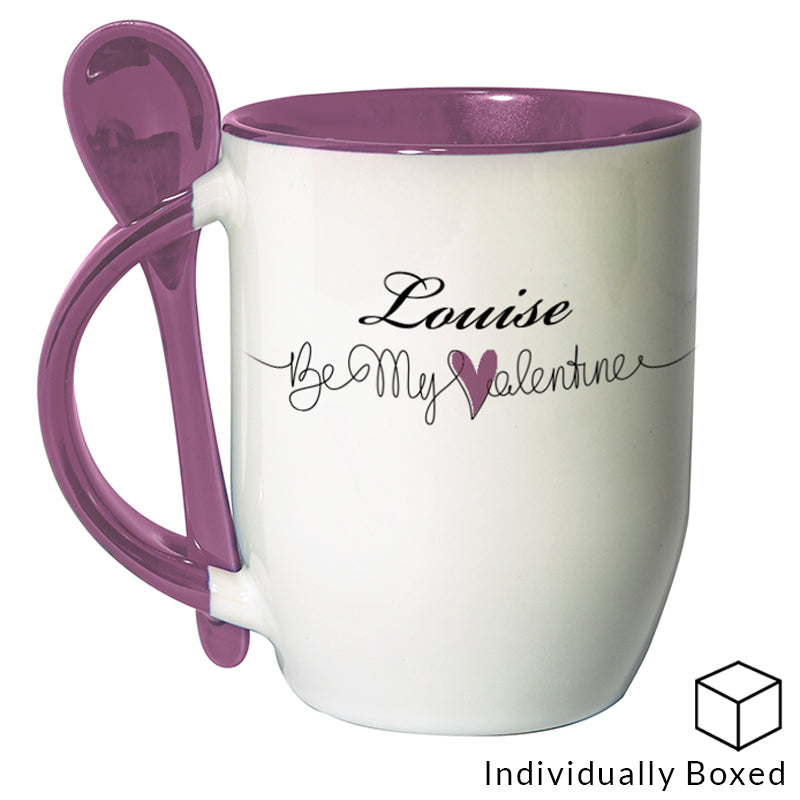 Pink Two Tone Sublimation Mug with Spoon