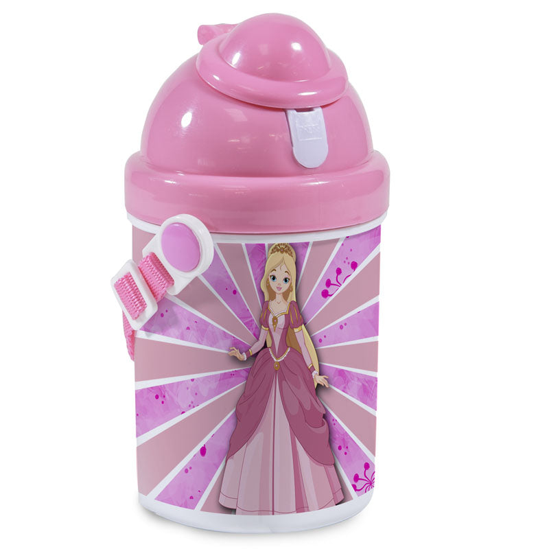 Childs Pink Plastic Drinks Bottle