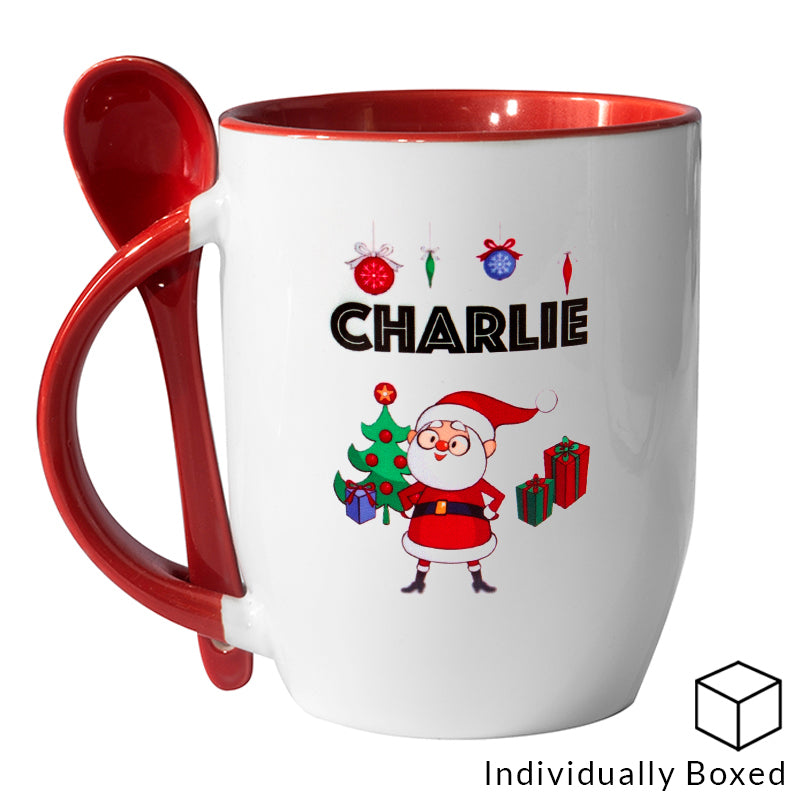 Red Two Tone Sublimation Mug with Spoon