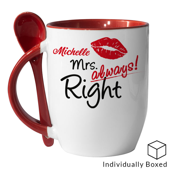 Red Two Tone Sublimation Mug with Spoon