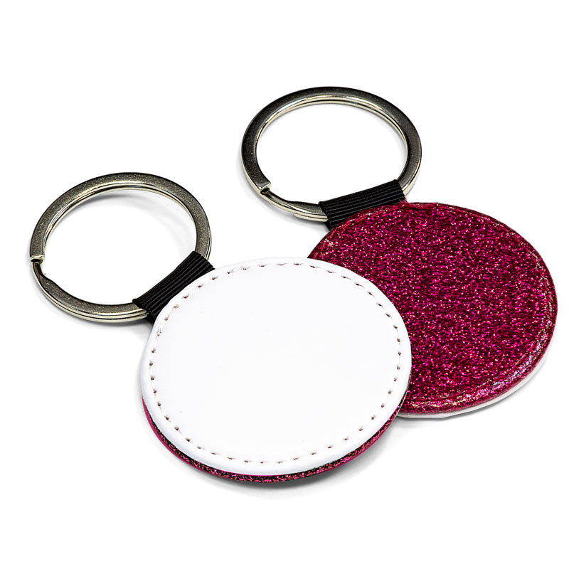 sublimation blanks, sublimation key-ring, rose red, glitter, dye sublimation supplies