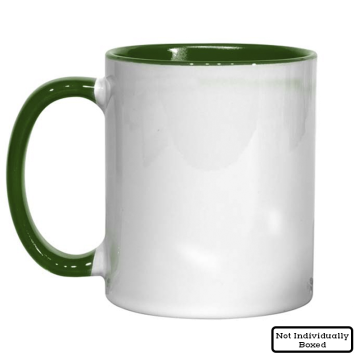 11oz green inner and handle mugs, 11oz coloured mugs, green sublimation mugs, sublimation mugs, dye sublimation supplies, sublimation blanks