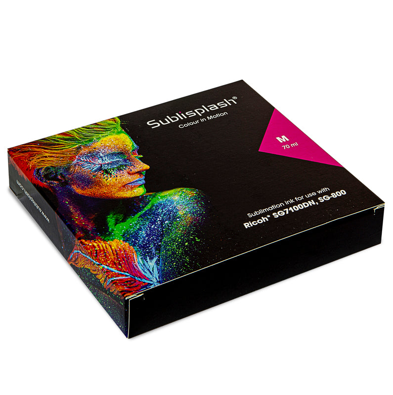 sublisplash for sg7100dn/sg800, sublisplash high capacity ink, magenta sublimation ink, magenta sublisplash ink, sublimation ink