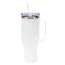 White Stainless Steel Travel Tumbler - 40oz