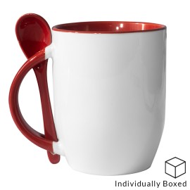 Red Two Tone Sublimation Mug with Spoon