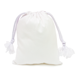 White Polyester Drawstring Pouch 15 X 20cm